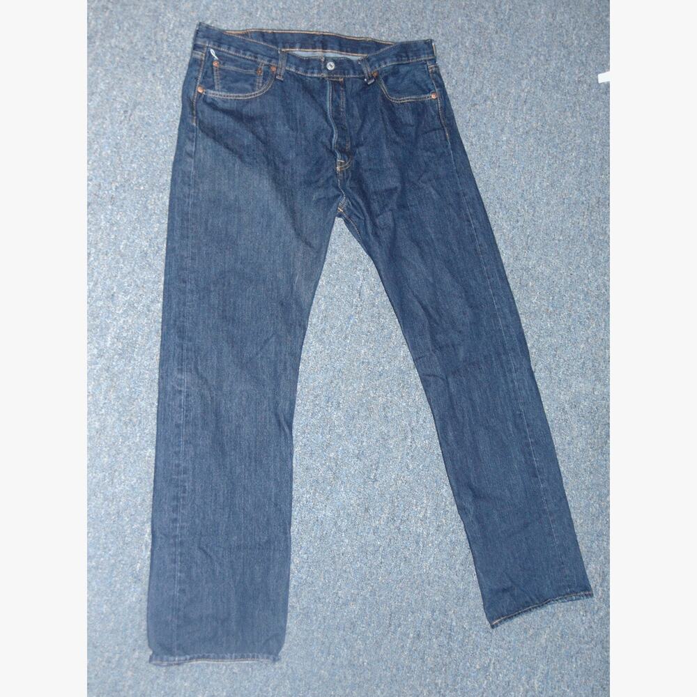 Levis 501 Jeans Mens 38x34 Blue Straight Leg Button Fly Dark Wash Denim Pants